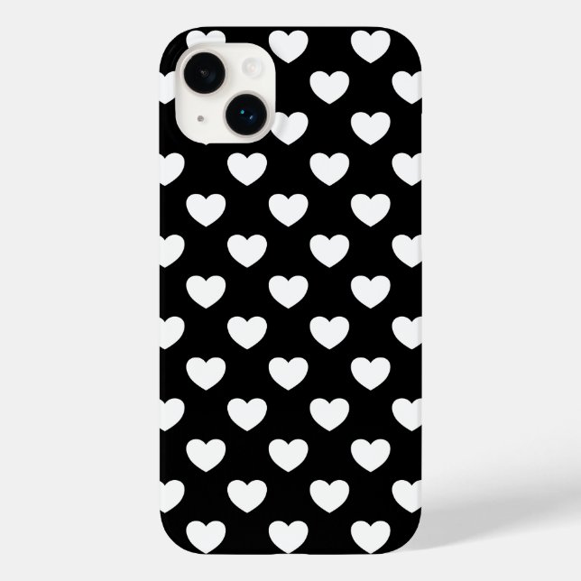 Coques Case-Mate iPhone Coeurs Noirs Et Blancs Style Polka Dot (Verso)