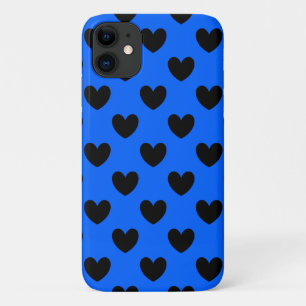Case-Mate iPhone Case Cœurs pois noirs sur fond bleu
