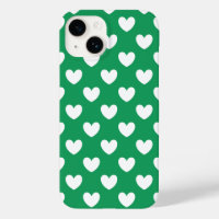 Coeurs polka blanc sur Kelly green