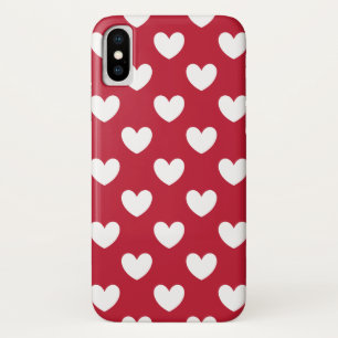 Etui iPhone Case-Mate Coeurs polka blancs et rouges
