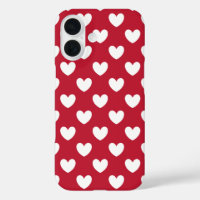 Coeurs polka blancs et rouges
