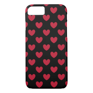 Etui iPhone Case-Mate Coeurs polka rouge sur noir