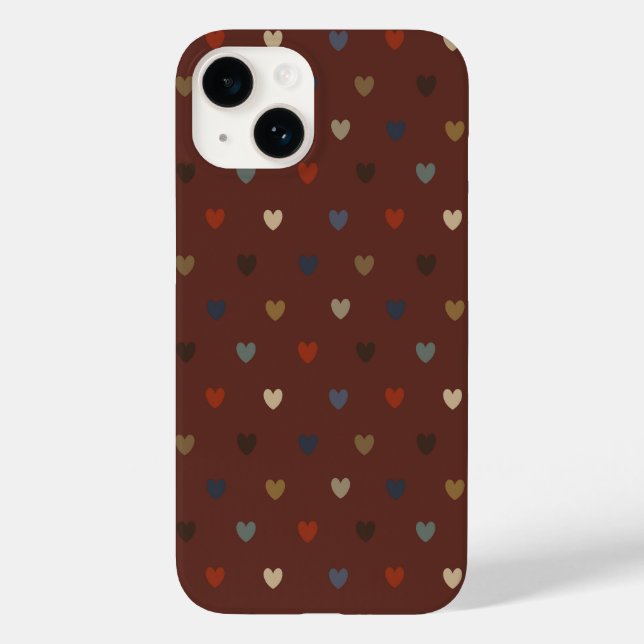 Coques Case-Mate iPhone Coeurs Polka sur kilim brown (Verso)