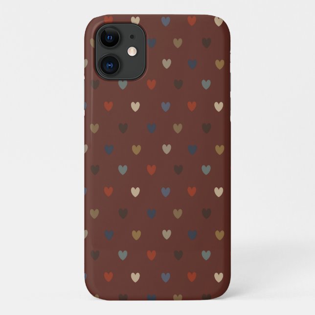 Coques Case-Mate iPhone Coeurs Polka sur kilim brown (Dos)