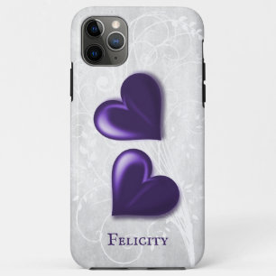 Case-Mate iPhone Case Coeurs pourpres Personnalisés