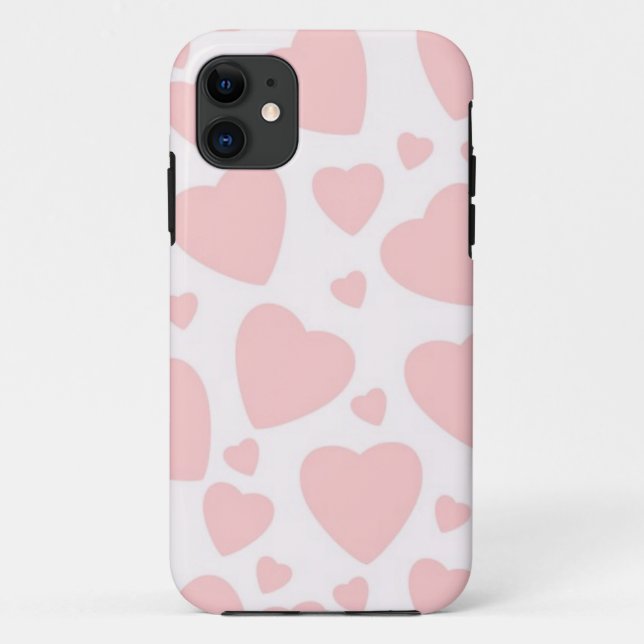 Coques Case-Mate iPhone Coeurs rose pâle (Dos)