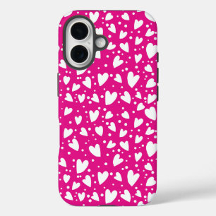 Coques iPhone 16 Coeurs roses mignons motif transparent