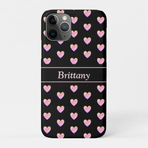 Case-Mate iPhone Case Coeurs roses modernes sur noir
