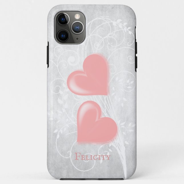 Coques Case-Mate iPhone Coeurs roses Personnalisés (Dos)