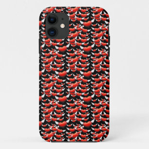 Coques Pour iPhone Coeurs rouges avec ailes en noir