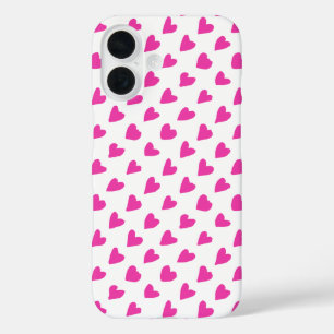 Coques iPhone 16 Coeurs rouges blancs mignons motif