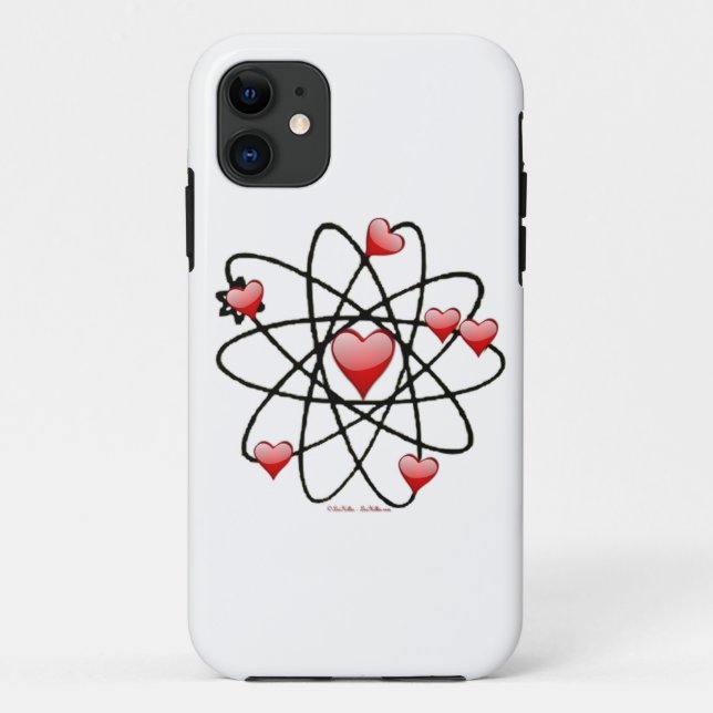 Coques Case-Mate iPhone Coeurs rouges de Saint Valentin atomique (Dos)
