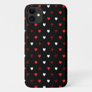 Case-Mate iPhone Case Cœurs rouges et blancs sur fond noir