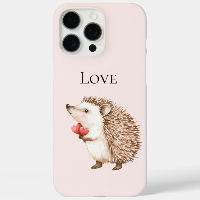 Coques Case-Mate iPhone Coeurs rouges rose vif Hérisson Amour (Verso)