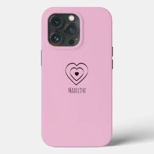 Case-Mate iPhone Case Cœurs Simple Dessin à la main Tout nom de couleur 
