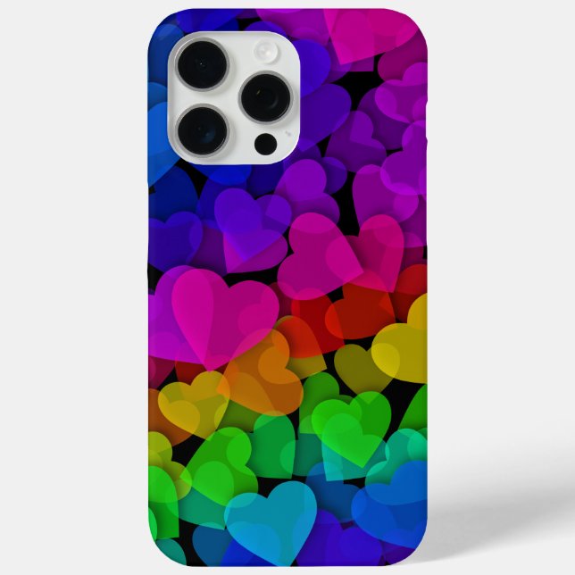Coques Case-Mate iPhone Coeurs Super mignons Arc-en-ciel (Verso)