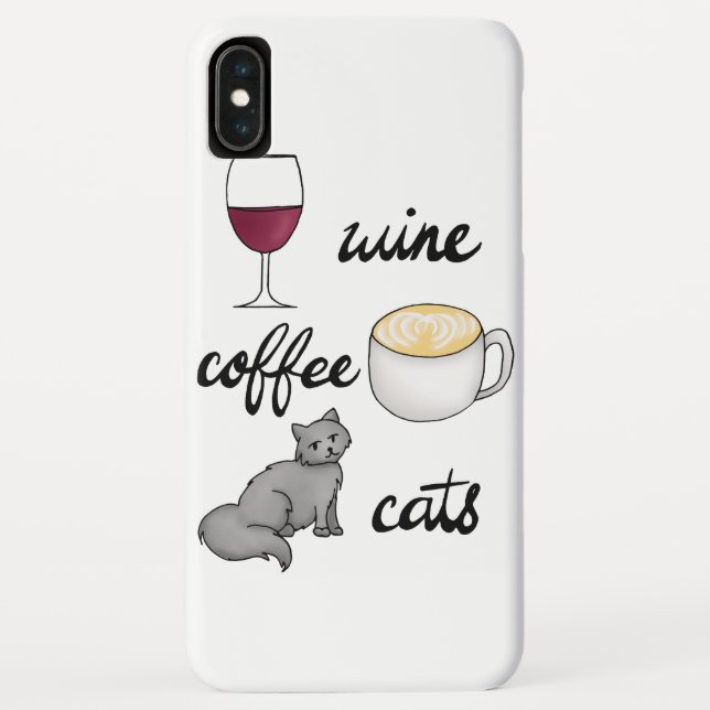 Coques Case-Mate iPhone Coffee Cats de vin Dessin amusant (Dos)