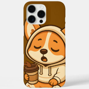 Coques iPhone 16 Pro Max Coffee Corgi mignonne - Kawaii Boîtes de téléphone