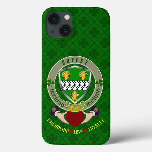 Coques Case-Mate iPhone Coffey Irish Shield & Claddagh Personnalisé (Verso)