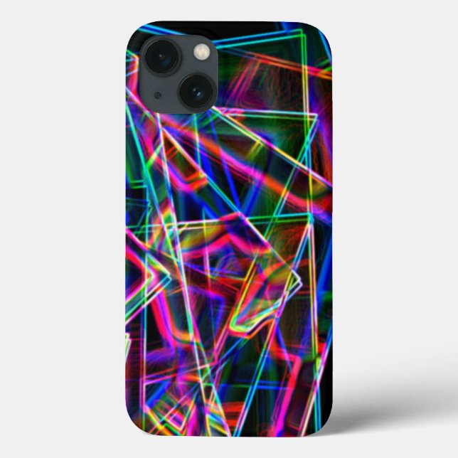 Coques Case-Mate iPhone Coins carrés en ligne et néon (Verso)