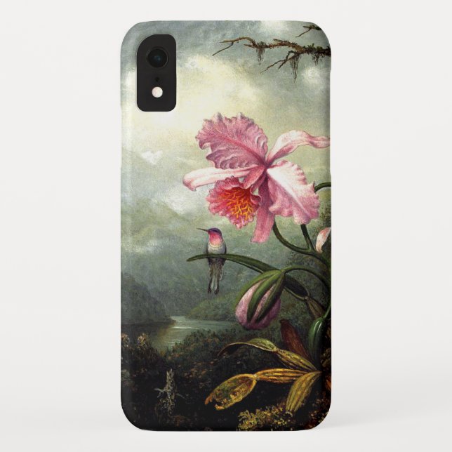 Coques Case-Mate iPhone Colibri et orchidée, oeuvre d'art botanique (Dos)