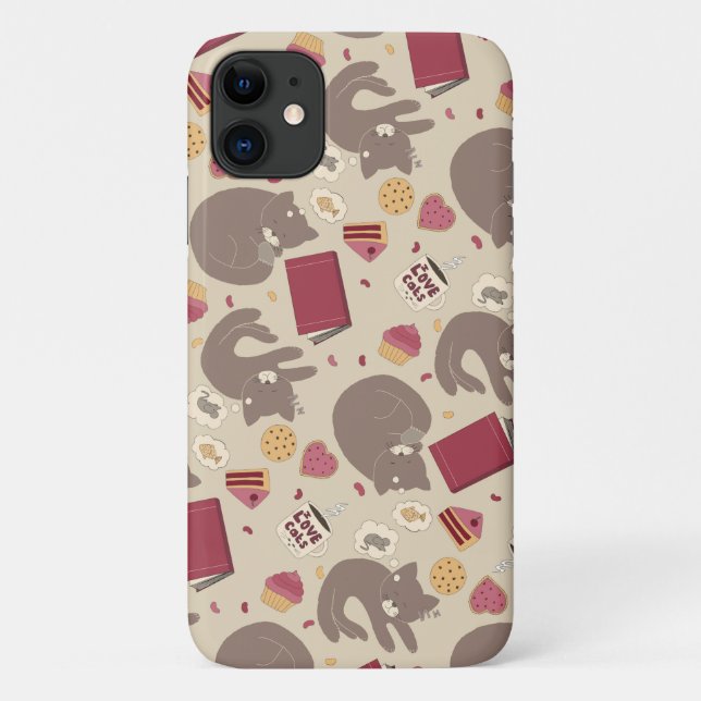 Coques Case-Mate iPhone Collage Amoureux des chats cosy (Dos)