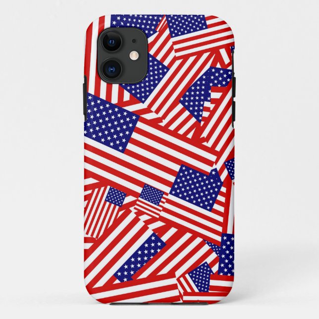 Coques Case-Mate iPhone Collage de drapeau américain (Dos)