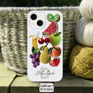 Coque Pour iPhone 14 Collage de fruits Artistic Rainbow Crochet tendanc