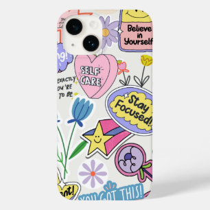 Coque Pour iPhone 14 Collage de l'autocollant d'affirmation positive