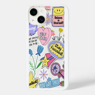 Coque Pour iPhone 14 Collage de l'autocollant d'affirmation positive