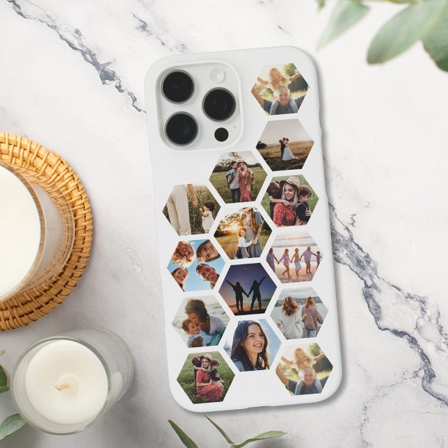 Coques Case-Mate iPhone Collage de photos de famille géométrique (Créateur téléchargé)