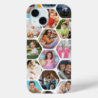 Collage de photos multiples simple motif hexagonal