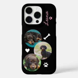 Coques iPhone 16 Pro Collage photo de chien personnalisé