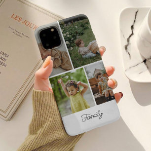 Coque Pour iPhone 15 Collage photo de famille personnalisé minimaliste