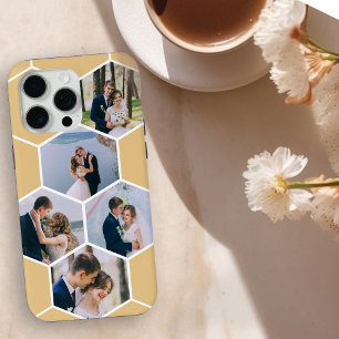 Coque iPhone 15 Pro Max Collage photo en nid d'abeille 5 photos Miel