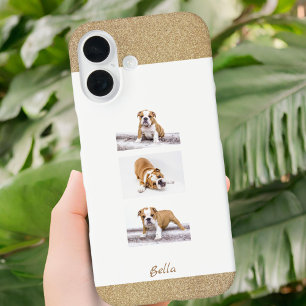 Coques iPhone 16 Collage photo et nom personnalisé Pet 3