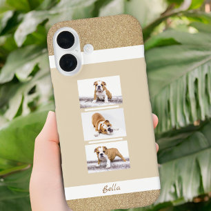 Coques iPhone 16 Collage photo et nom personnalisé Pet 3