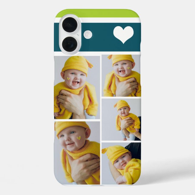 Coques Case-Mate iPhone Collage Photo Personnalisé Avec Coeur (Verso)