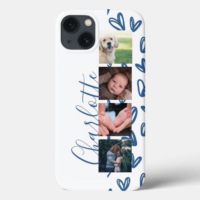 Coques Case-Mate iPhone Collage photo personnalisé Coeurs personnalisables (Verso)