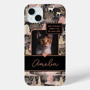 Coque iPhone 15 Mini Collage photo personnalisé Noël moderne