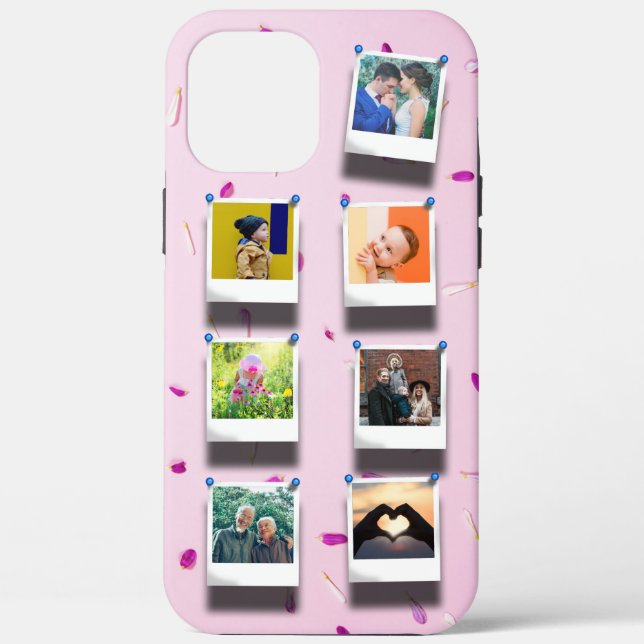 Coques Case-Mate iPhone Collage photo personnalisé Pétales de filles roses (Verso)