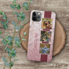 Coques iPhone 16 Pro Max Collage Photo Personnalisé Sur Le Motif En Marbre