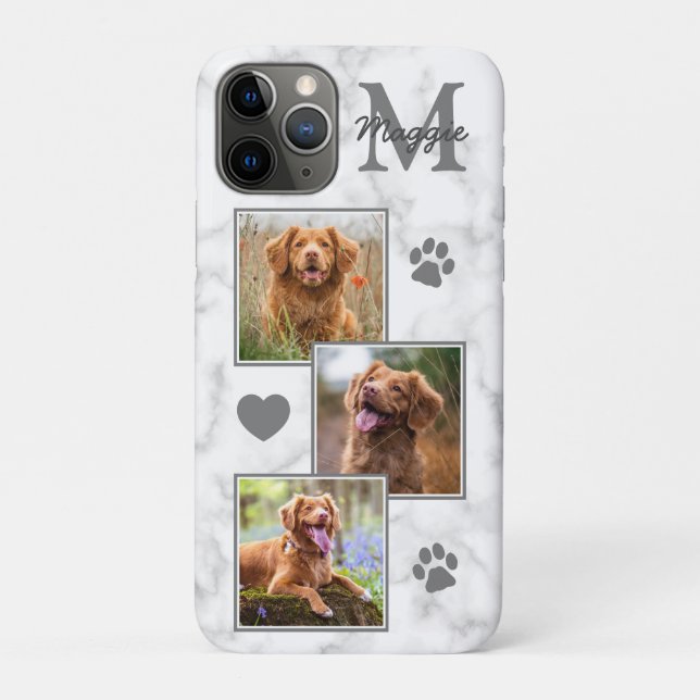 Coques Case-Mate iPhone Collage photo pour animaux de compagnie Monogramme (Dos)