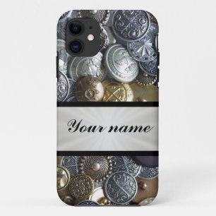 Coque iPhone 11 Collection Bouton métallique
