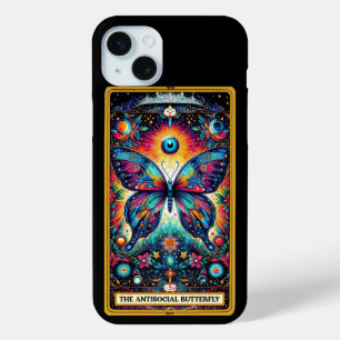 Coque iPhone 15 Mini Collection de cartes antisociales Tarot Papillon