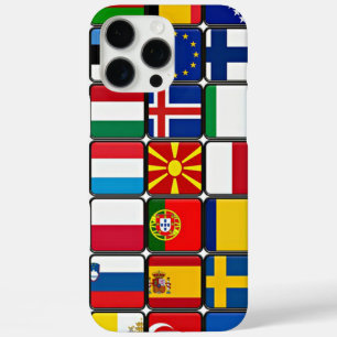 Coques iPhone 16 Pro Max Collection de drapeaux internationaux, drapeaux du