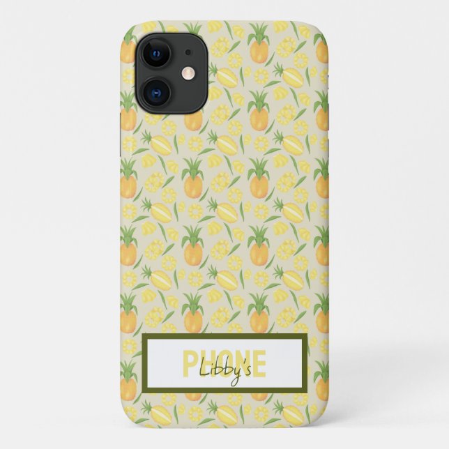 Coques Case-Mate iPhone Collection de Motifs de paniers de fruits - Ananas (Dos)