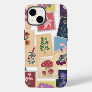 Coque Pour iPhone 14 Collection Timbres vintages, Thème Rétro