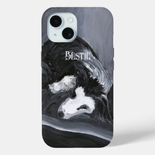 Coque Pour iPhone 15 Collie Bordure Possédant Peinture personnalisée