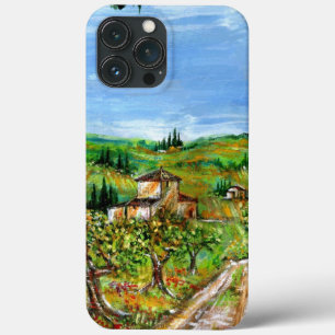 iPhone 13 PRO MAX COQUE COLLINES VERTES ET OLIVIERS DANS LE PAYSAGE TOSCAN